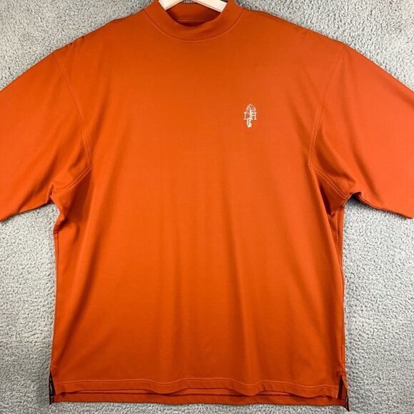 Footjoy Mock Neck Golf Shirt Mens‎ Extra Large Orange Lake Hickory Country Club - Picture 1 of 13